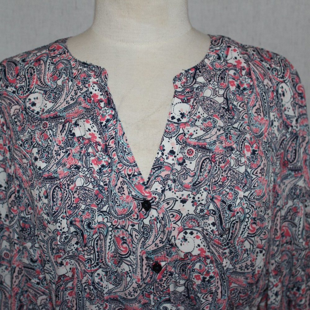 Terra & Sky Button Down Paisley Blouse sz2X